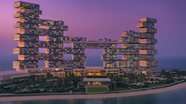 a rendering of a hotel with two tall buildings at Atlantis The Royal in Dubai