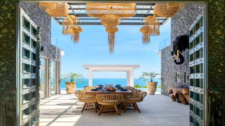 a dining room with a table and chairs at BLUE ELEPHANT Luxury Pool Villa Koh Samui in Koh Samui