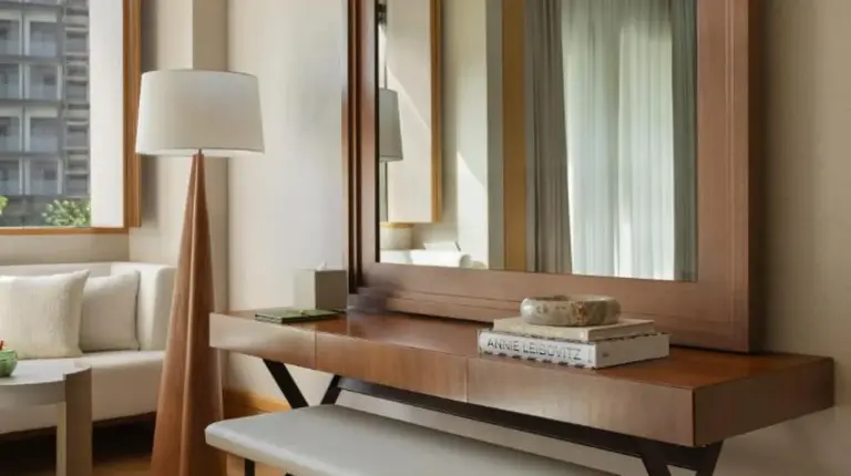 a hotel room with a bed and a balcony at Delano Dubai at Bluewaters in Dubai