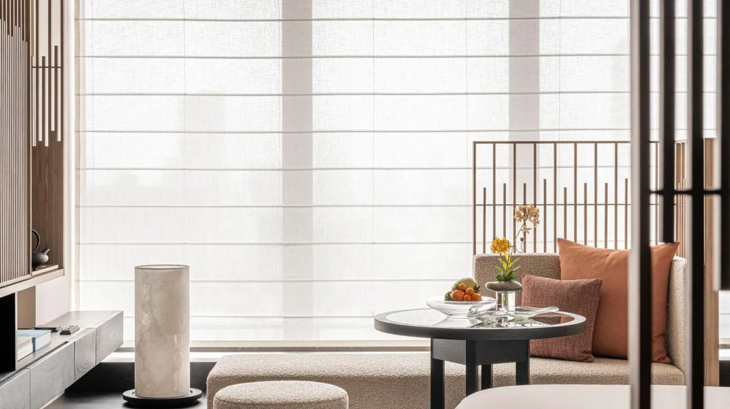 a living room with a couch and a table at Four Seasons Hotel Osaka in Osaka