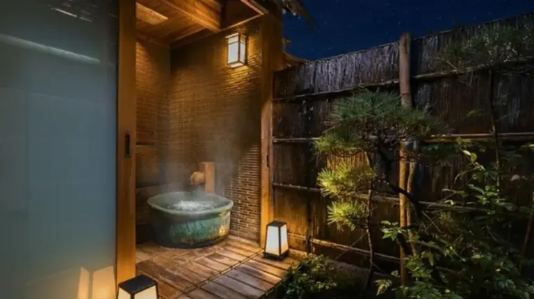 a tea kettle sitting on a table in front of a window at Futaai Kyoto Machiya Private Villa in Kyoto