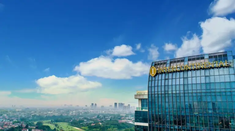 a building with a sign on the top of it at InterContinental Hotels Jakarta Pondok Indah by IHG in Jakarta