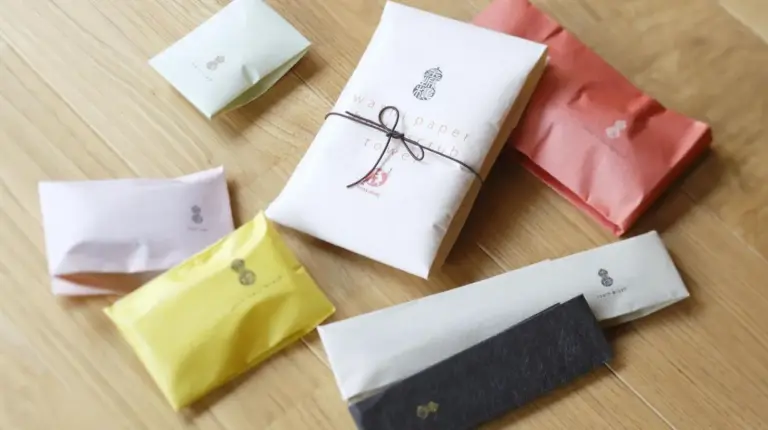 a group of different colored napkins and a knife at Kinjohro in Kanazawa