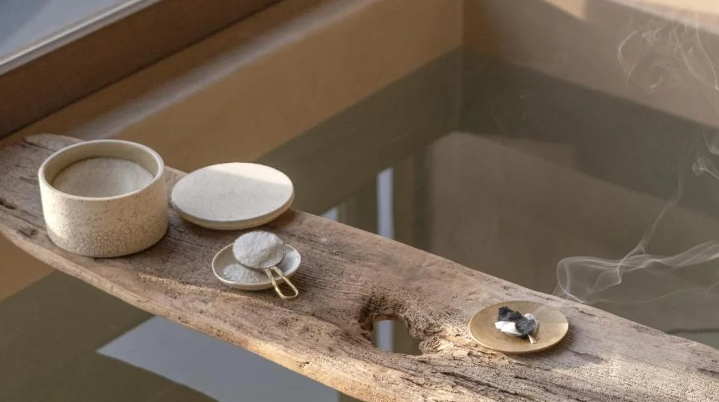 une chambre avec un lit et un miroir rond à Maana Kiyomizu à Kyoto