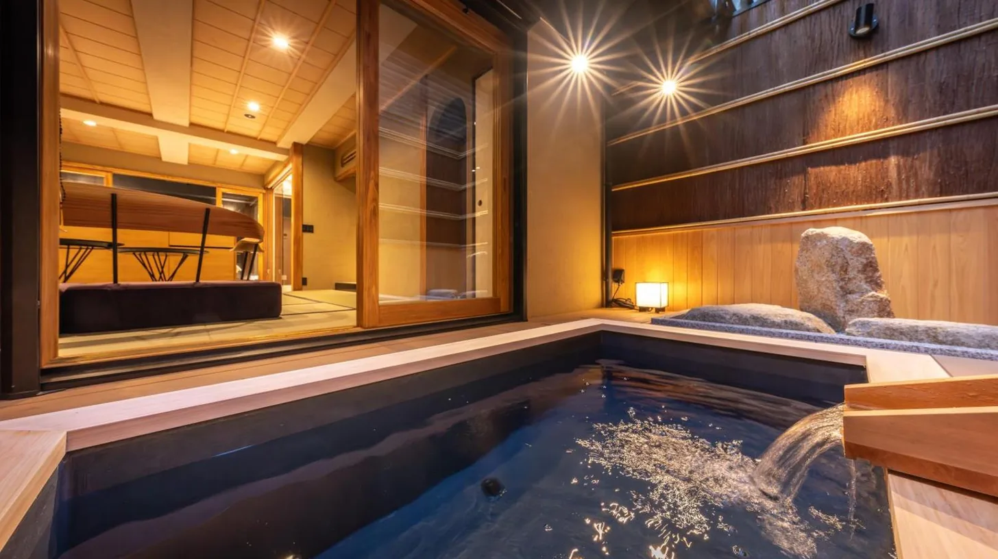 a jacuzzi tub in a house at Nazuna Kyoto Nishi Honganji in Kyoto