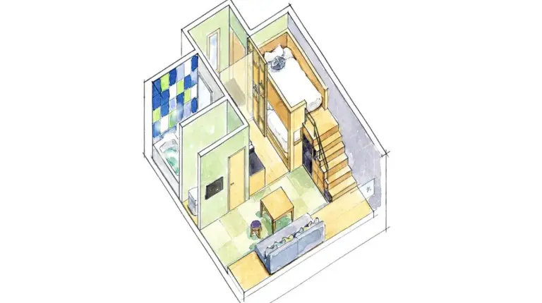 a small room with a bed and a table at OMO7 Osaka by Hoshino Resorts in Osaka