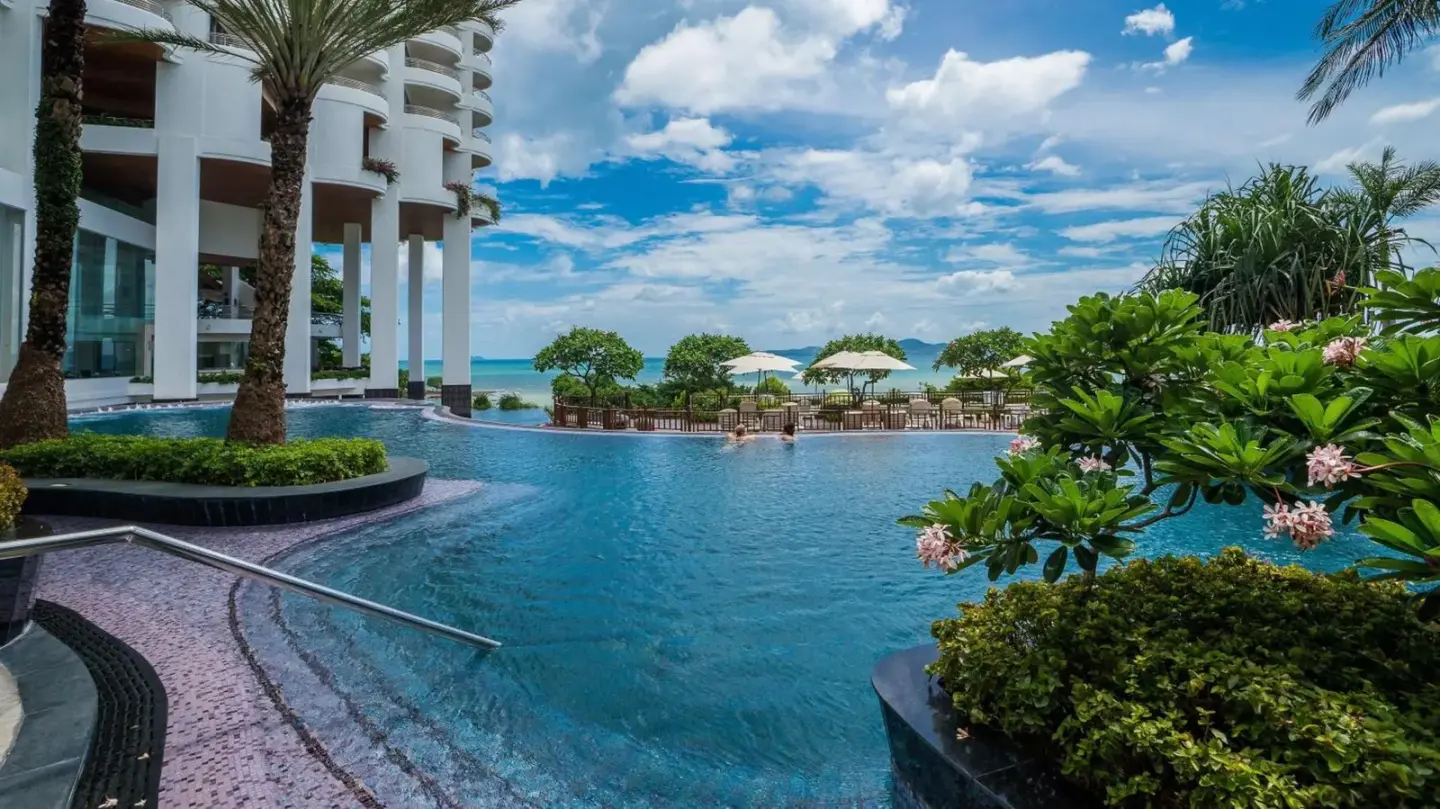 Infinity pool at Royal Cliff Grand Hotel Pattaya with sea view
