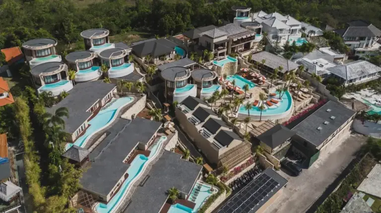 an aerial view of a resort at Seascape Resort & Spa Uluwatu by Ini Vie Hospitality in Uluwatu