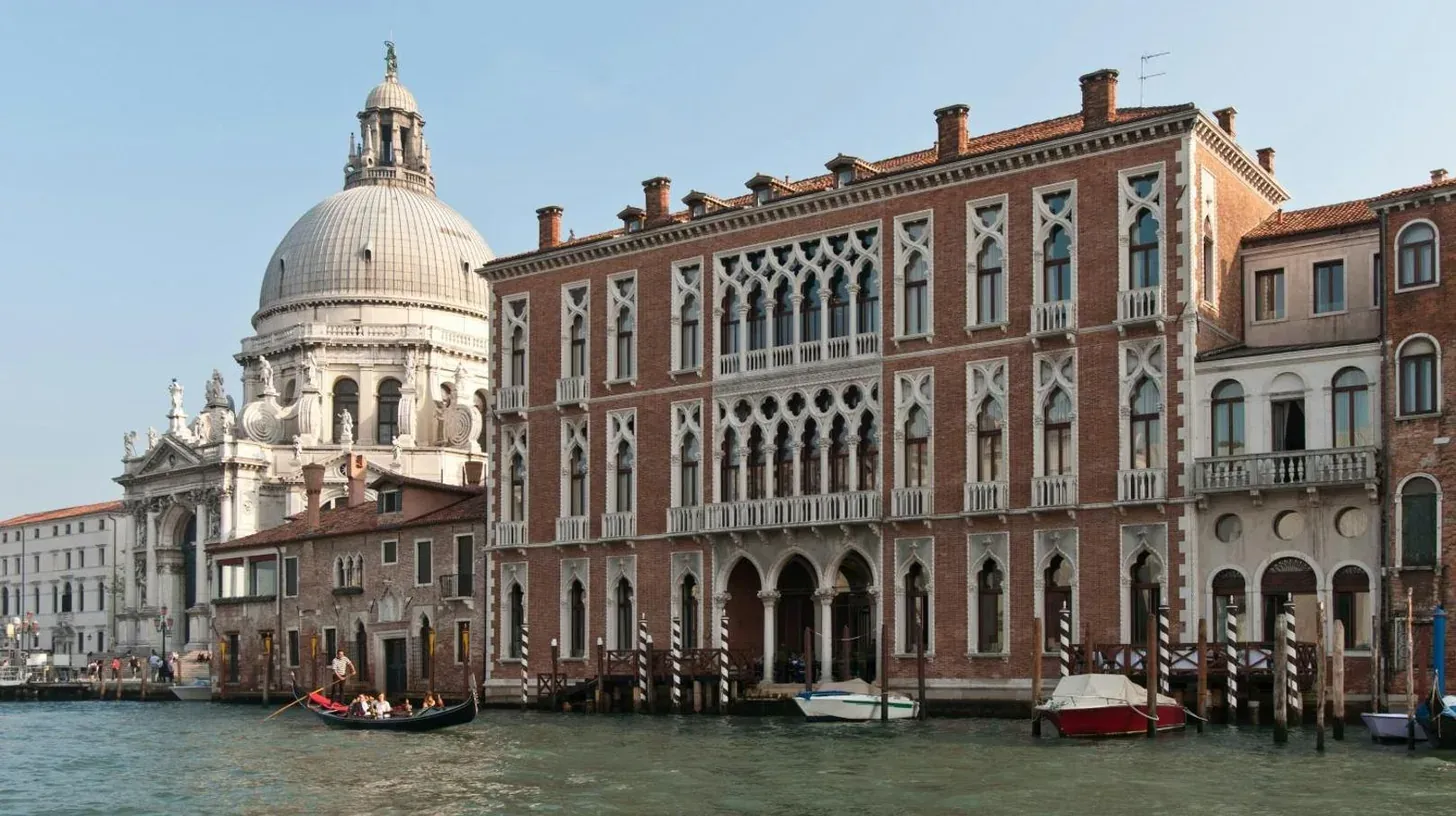 a view of a canal with a building and a dome at Sina Centurion Palace in Venice