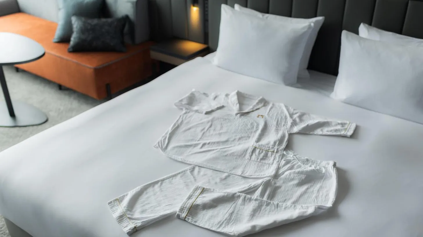 a white robe on a bed in a room at The Gate Hotel Osaka by Hulic in Osaka