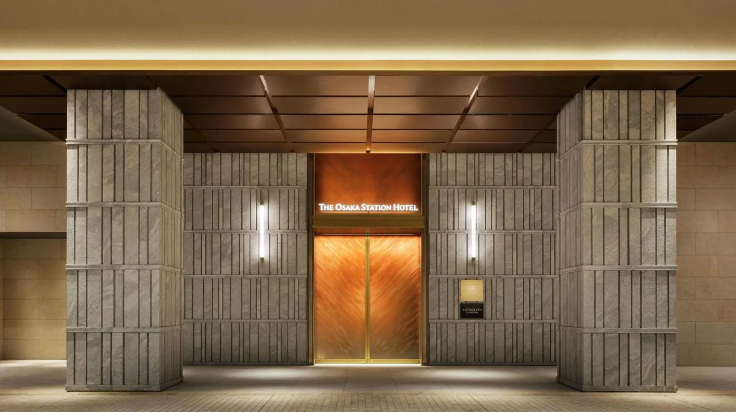 an elevator lobby with a door in a building at THE OSAKA STATION HOTEL