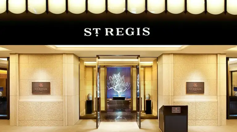a building with a st regis sign on the door at The St. Regis Osaka in Osaka