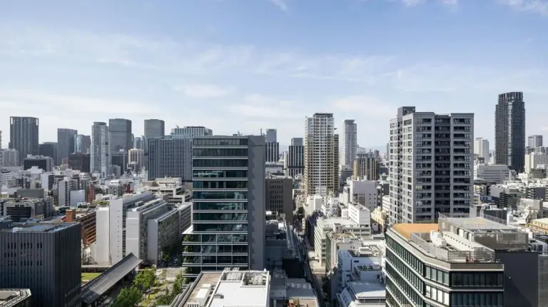 a view of a city with tall buildings at The St. Regis Osaka in Osaka