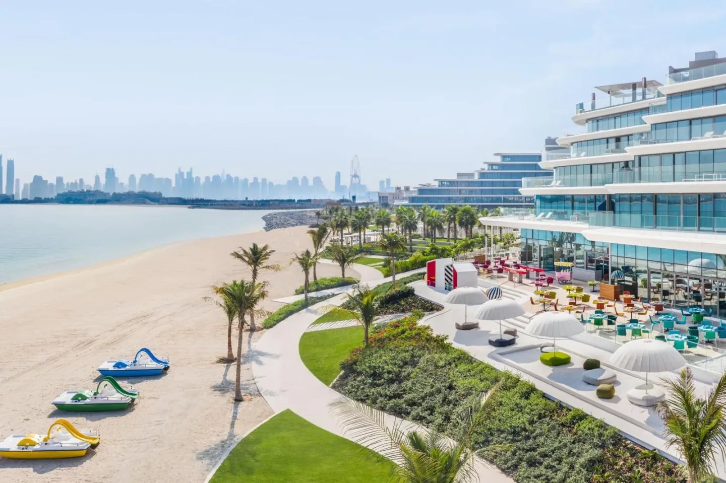 W Dubai - The Palm beach view with modern architecture